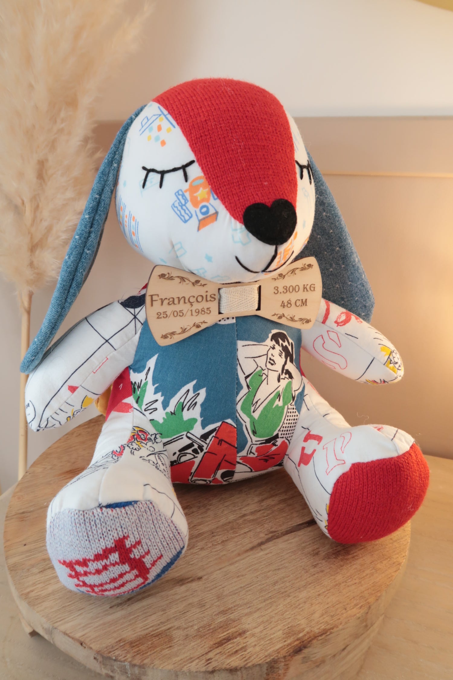 doudou souvenir fait main en france dans l'atelier petit chene en haute-vienne, artisanalement