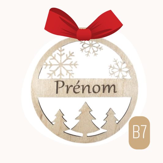 Boule de Noël personnalisées en bois