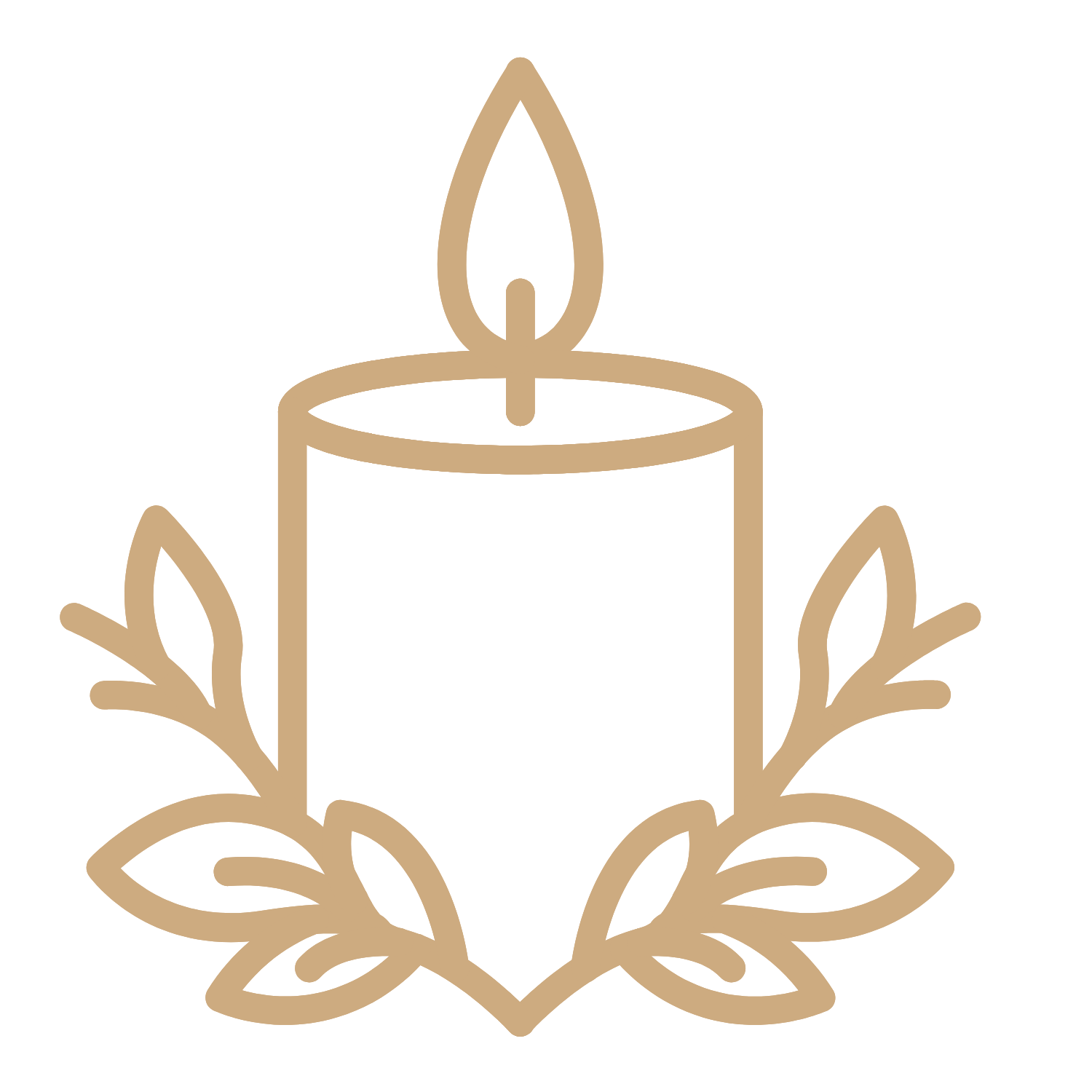 bougie allumée en pictogramme poour représenter l'accompagnement au deuil que propose petit chêne